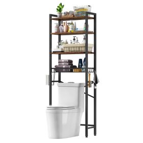 Industrial Over the Toilet Shelving Unit Metal Wood