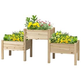 FarmHouse 3 Wooden Elevated Planter Garden Beds