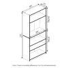 71-inch Tall 5-Shelf Bookcase in Medium Brown Wood Finish