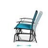 Patio Loveseat Swing Glider Rocker with Armrests in Blue