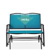 Patio Loveseat Swing Glider Rocker with Armrests in Blue