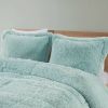 Twin/Twin XL Soft Sherpa Faux Fur 2-Piece Comforter Set in Light Teal Blue