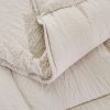 King Size Beige 3 Piece Microfiber Reversible Comforter Set