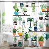 Watercolor Plants Botanical Floral Flower Pots Succulents Shower Curtain