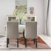 Modern Beige Cream Dining Chair with Black Wood Legs