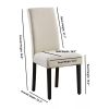 Modern Beige Cream Dining Chair with Black Wood Legs