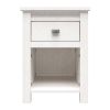 Farmhouse Bedroom Nightstand in Rustic Off-White Oak