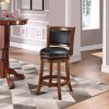 Counter Height Barstool with Black Swivel Seat in Cherry Finish