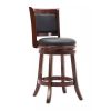 Counter Height Barstool with Black Swivel Seat in Cherry Finish