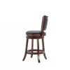 Counter Height Barstool with Black Swivel Seat in Cherry Finish