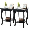 Stylish Nightstand End Table in Black Wood Finish