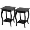 Stylish Nightstand End Table in Black Wood Finish