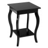 Stylish Nightstand End Table in Black Wood Finish