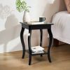 Stylish Nightstand End Table in Black Wood Finish