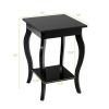 Stylish Nightstand End Table in Black Wood Finish