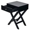 X-Shape Nightstand End/Side Table in Black