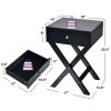 X-Shape Nightstand End/Side Table in Black