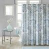 Shower Curtain with Blue Watercolor Paisley Floral Motif