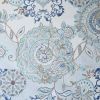 Shower Curtain with Blue Watercolor Paisley Floral Motif