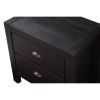 Farmhouse Style Solid Pine Wood 2-Drawer Nightstand