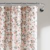 Floral Vines Flowers Shower Curtain in Off-White Beige Peach Pink Grey