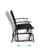 Patio Loveseat Swing Glider Rocker with Armrests in Black