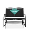 Patio Loveseat Swing Glider Rocker with Armrests in Black