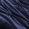 King Pleated Hypoallergenic Microfiber Reversible Comforter Set in Navy