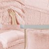 Twin/Twin XL Pink Blush Soft Sherpa Faux Fur 2-Piece Comforter Set