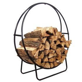 Modern Black Metal Firewood Holder Log Rack