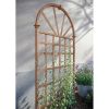 77-inch Light Brown Vinyl Lattice Garden Trellis with Arched Top