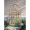 77-inch Light Brown Vinyl Lattice Garden Trellis with Arched Top