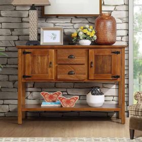 Farmhouse Cabinet with Storage Drawers in Brown