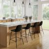 Modern Counter Height Barstools with Low Back in Dark Grey