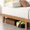 California King Solid Wood Platform Bed Frame in Natural Wooden Finish