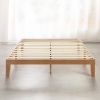 California King Solid Wood Platform Bed Frame in Natural Wooden Finish