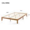 California King Solid Wood Platform Bed Frame in Natural Wooden Finish