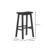 Farmhouse Bar Height Saddle Seat Barstools in Charcoal Black Finish