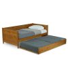 Twin Daybed with Roll Out Trundle in Medium Brown