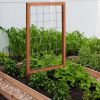 48-inch Pine Wood Frame Garden Trellis with Metal Wire Lattice