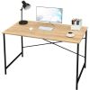 Modern Home Office Computer Desk with Wood Top in Oak