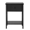 Rustic Black Nightstand with X-Shaped Sides