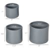 Round Flower Pot Planters with Drainage Holes in Grey