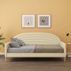 Twin size Mid-Century Modern Off-White Cream Velvet Upholstered Daybed