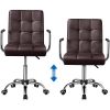 Modern Dark Brown Mid-Back Office Chair with Armrests and Wheels