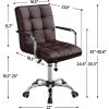 Modern Dark Brown Mid-Back Office Chair with Armrests and Wheels