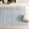 5 ft. x 7.5 ft. Blue Grey Chevron Coastal Boho Style Area Rug