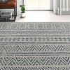 5 ft. x 7.5 ft. Blue Grey Chevron Coastal Boho Style Area Rug