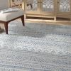 5 ft. x 7.5 ft. Blue Grey Chevron Coastal Boho Style Area Rug