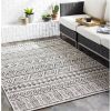 5 ft. x 8 ft. Black Off-White Chevron Coastal Area Rug